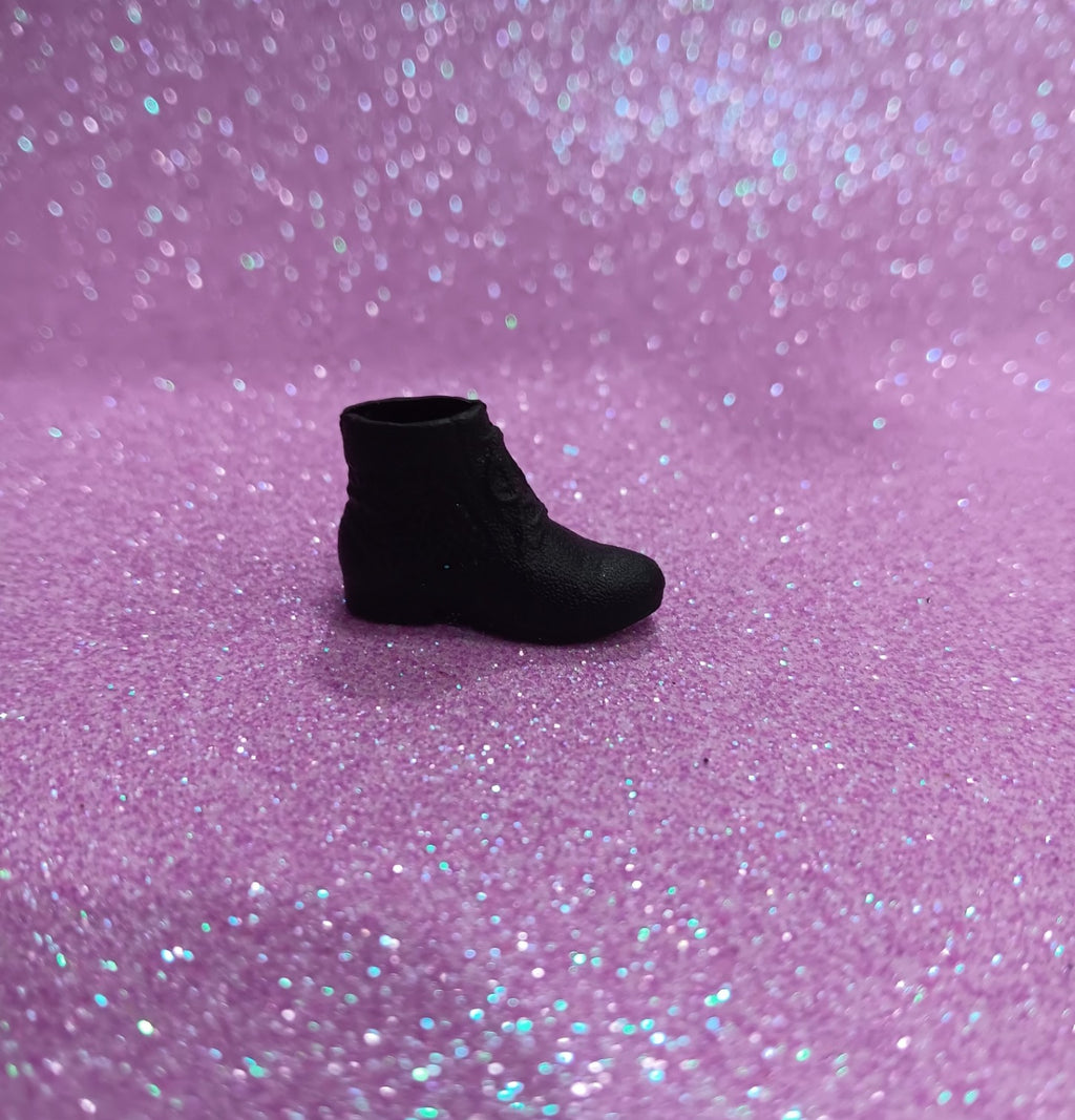 Edgy Barbie Ankle Height Black Bootie