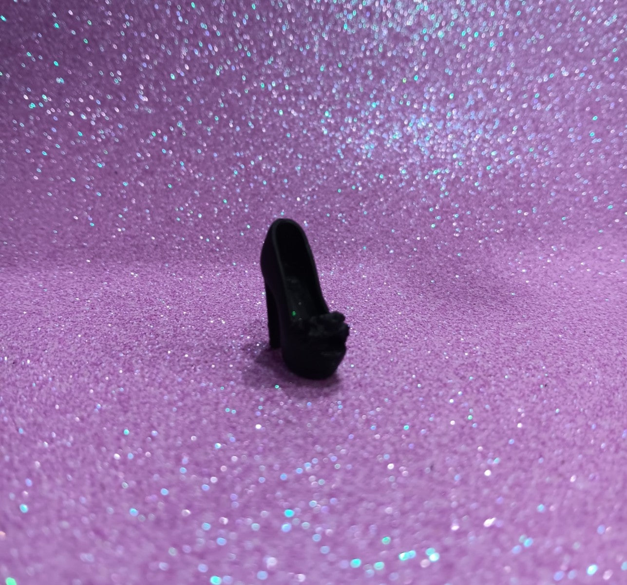 Edgy Barbie Black Platform Open-Toed Stiletto Heel with studs