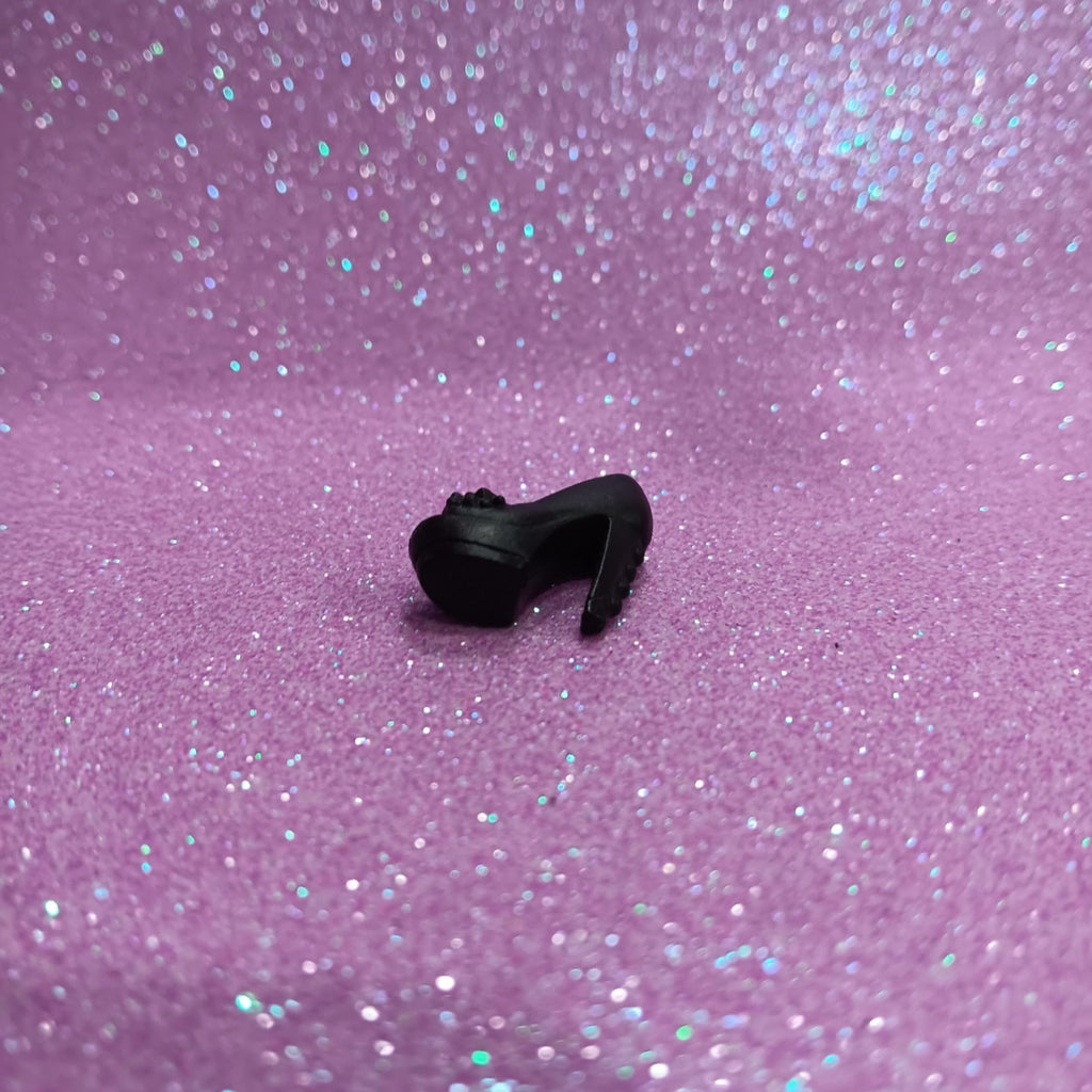 Edgy Barbie Black Platform Open-Toed Stiletto Heel with studs