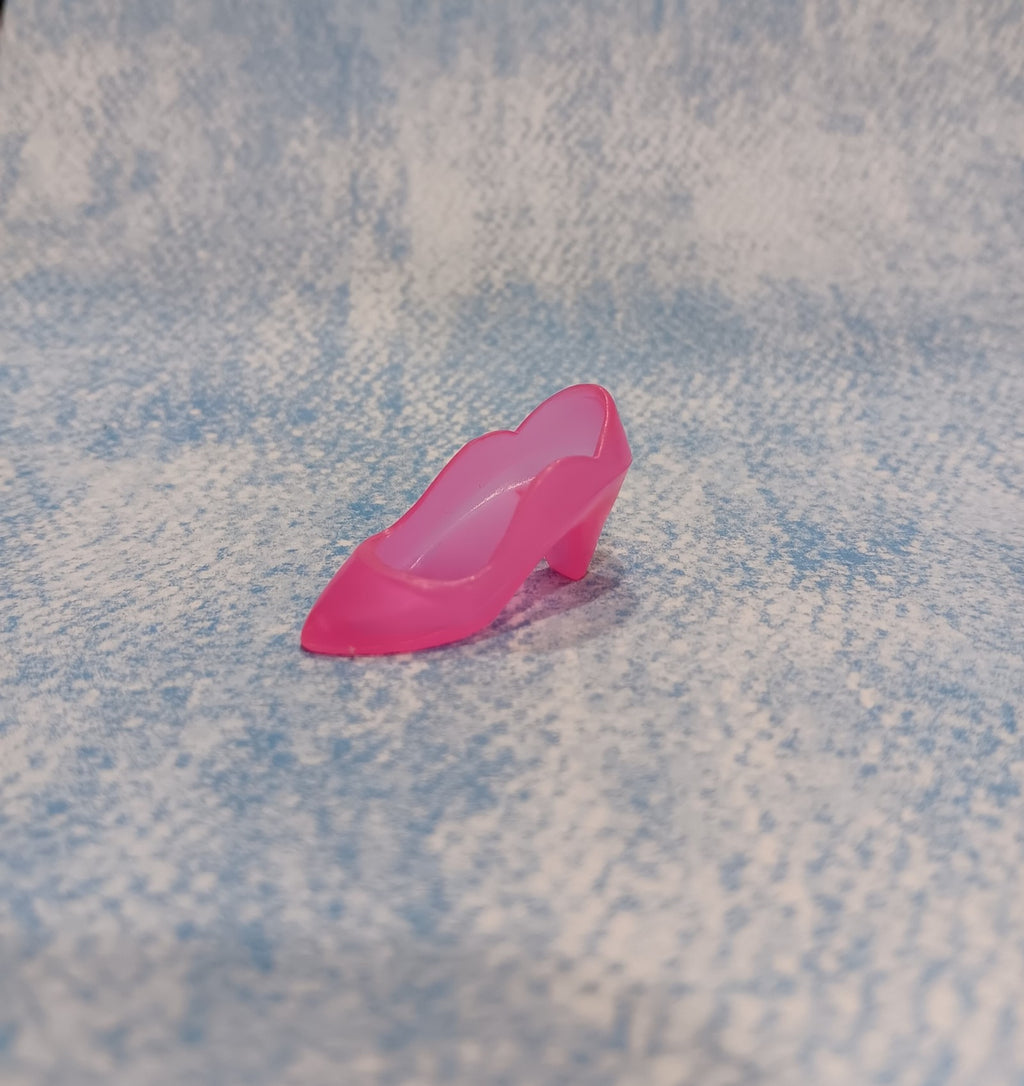 Jem and the Holograms Vintage Translucent Hot Pink Scallop side Pump