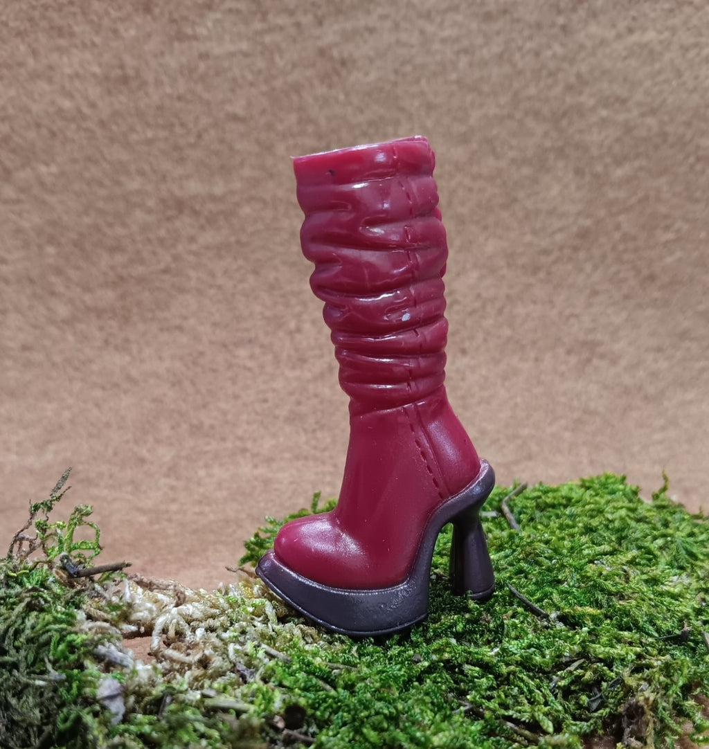 My Scene Barbie Burgundy High Heel Slouchy Platform Boot