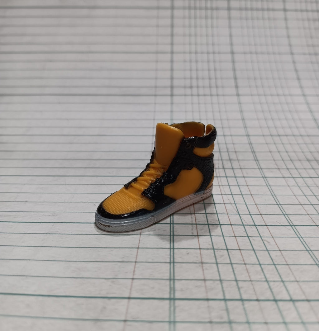 Ken Size Black and Yellow Nike Inspired Hi Top Sneaker