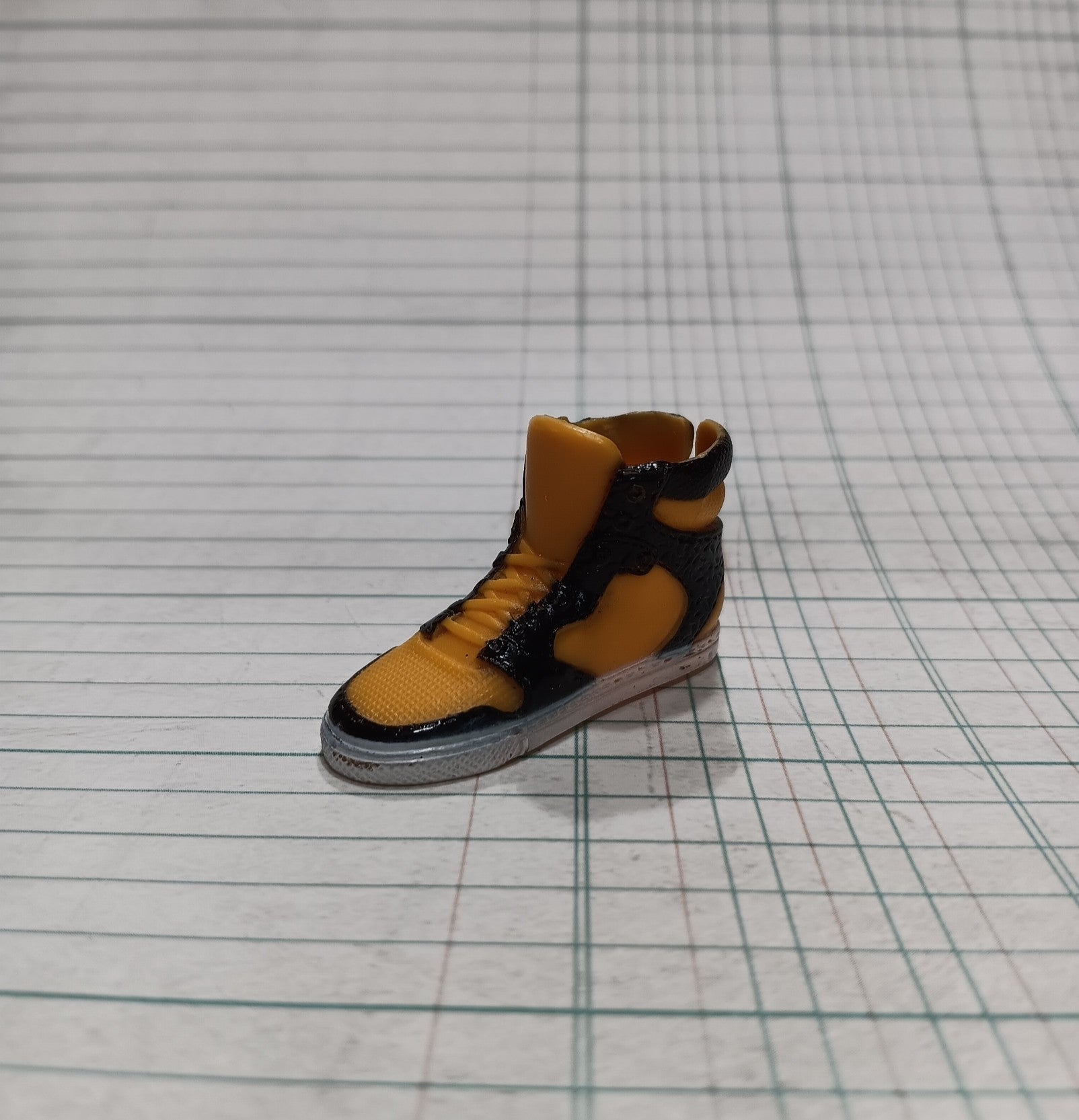 Ken Size Black and Yellow Nike Inspired Hi Top Sneaker