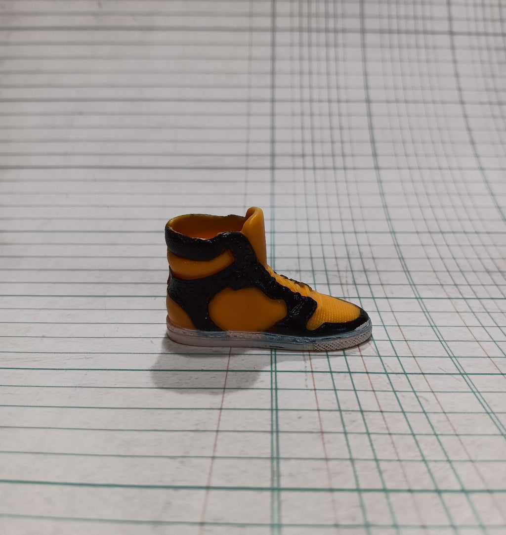 Ken Size Black and Yellow Nike Inspired Hi Top Sneaker