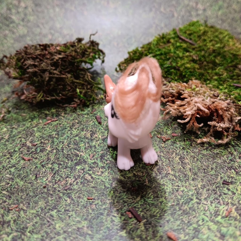 Polly Pocket White Kitty with Ginger Tail and Rooted "Bangs"