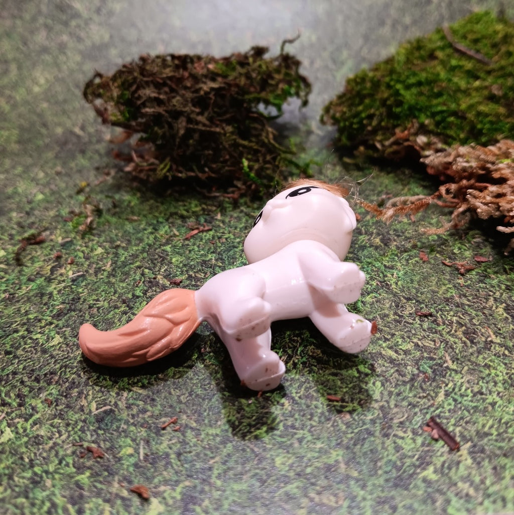 Polly Pocket White Kitty with Ginger Tail and Rooted "Bangs"