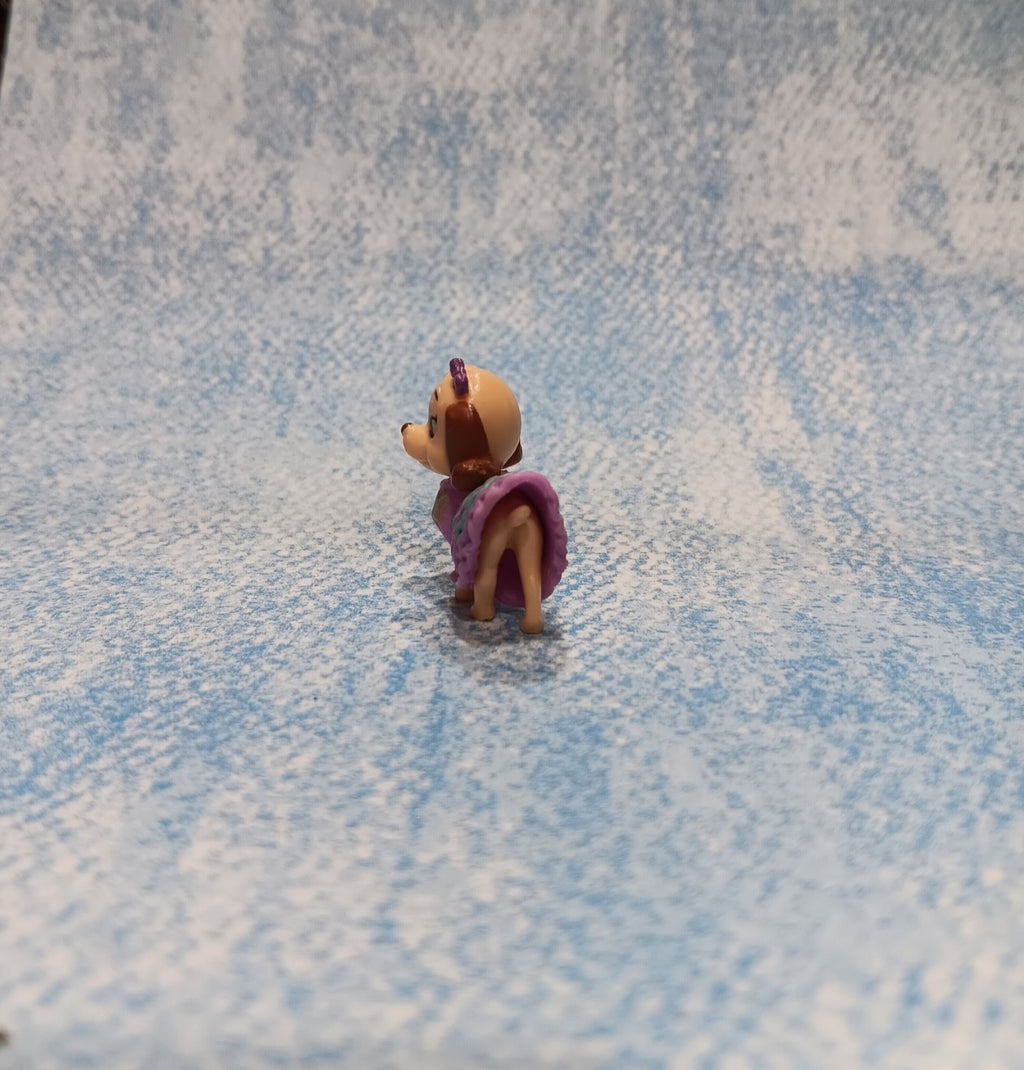 Polly Pocket Puppy Pal Wearing a Purple Dress