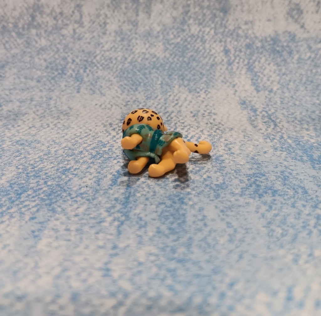 Polly Pocket Leopard Pet Wearing a Green Robe