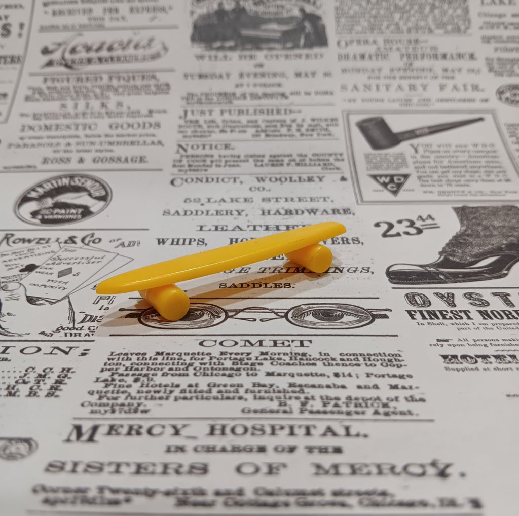 Vintage 1970's "Big Banana" Sidewalk Surfer Mini Yellow Skateboard