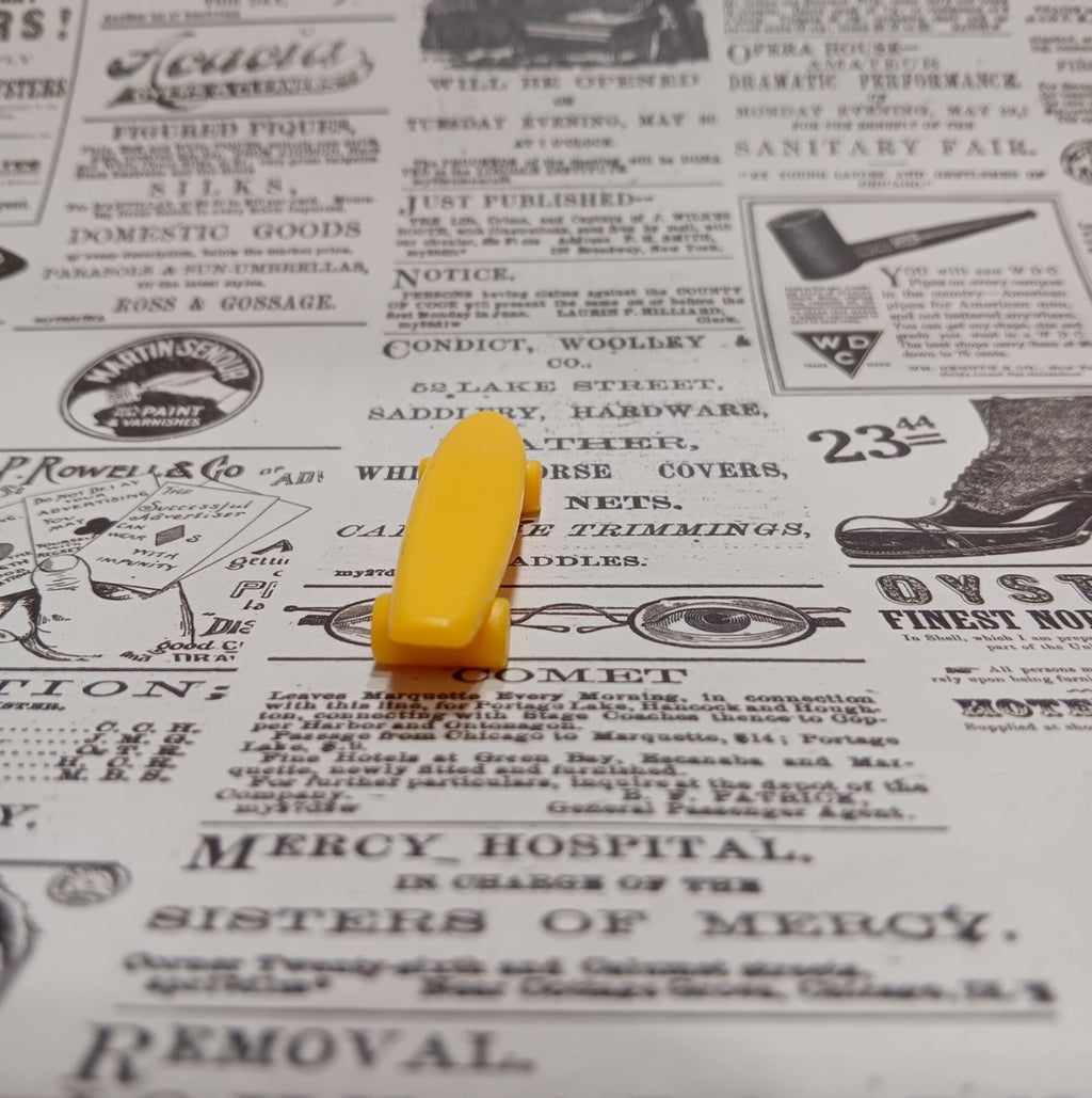 Vintage 1970's "Big Banana" Sidewalk Surfer Mini Yellow Skateboard