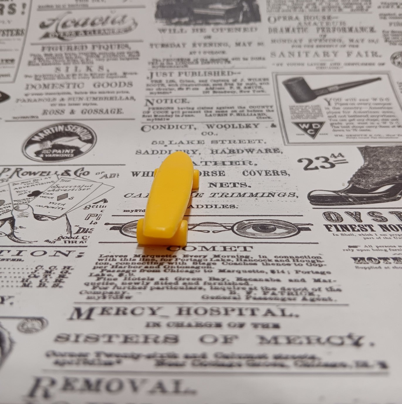 Vintage 1970's "Big Banana" Sidewalk Surfer Mini Yellow Skateboard
