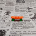 LEGO Minifigure Orange Skateboard with Green Wheels
