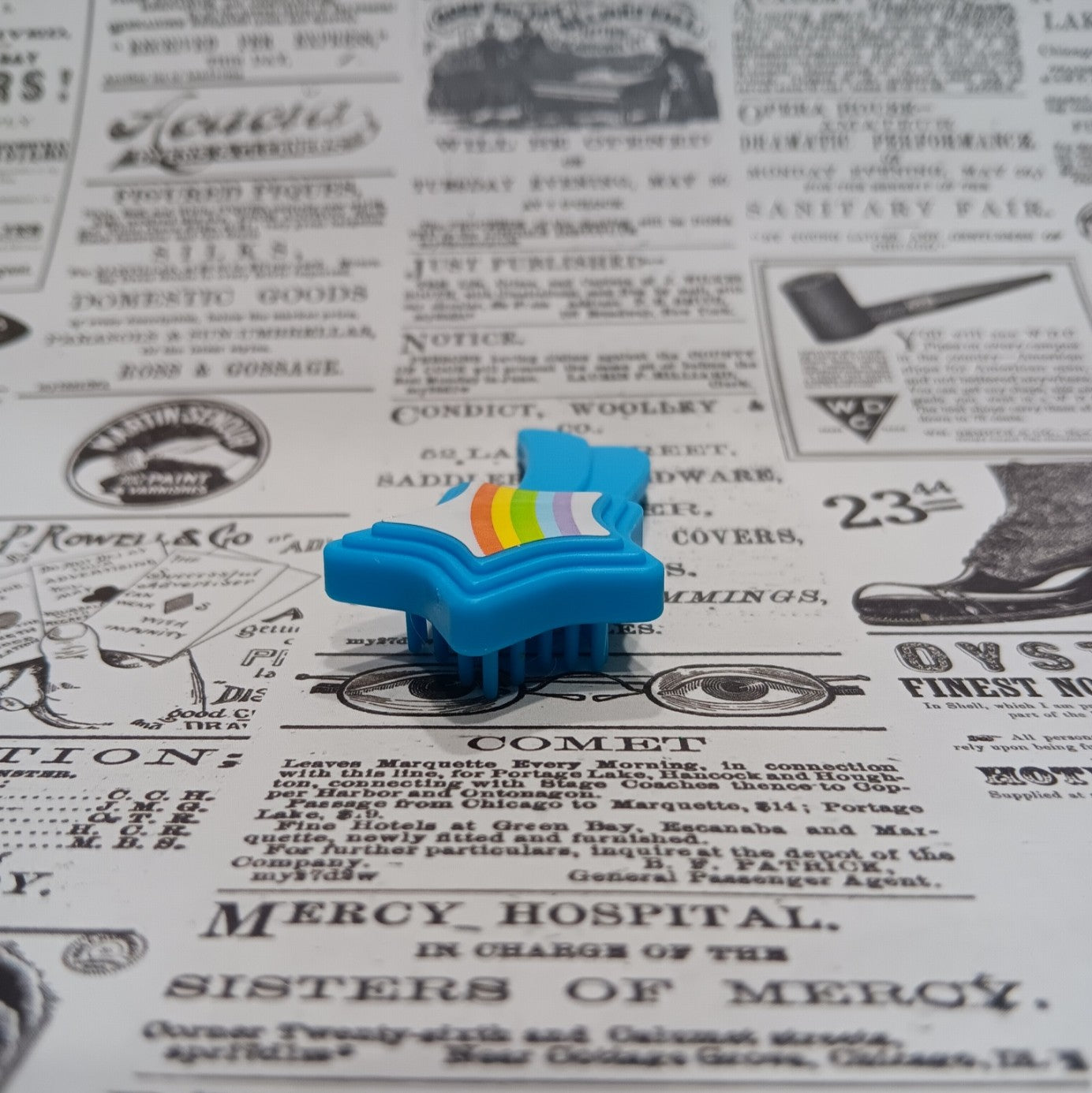 Vintage G1 My Little Pony Blue Shooting Star Hairbrush