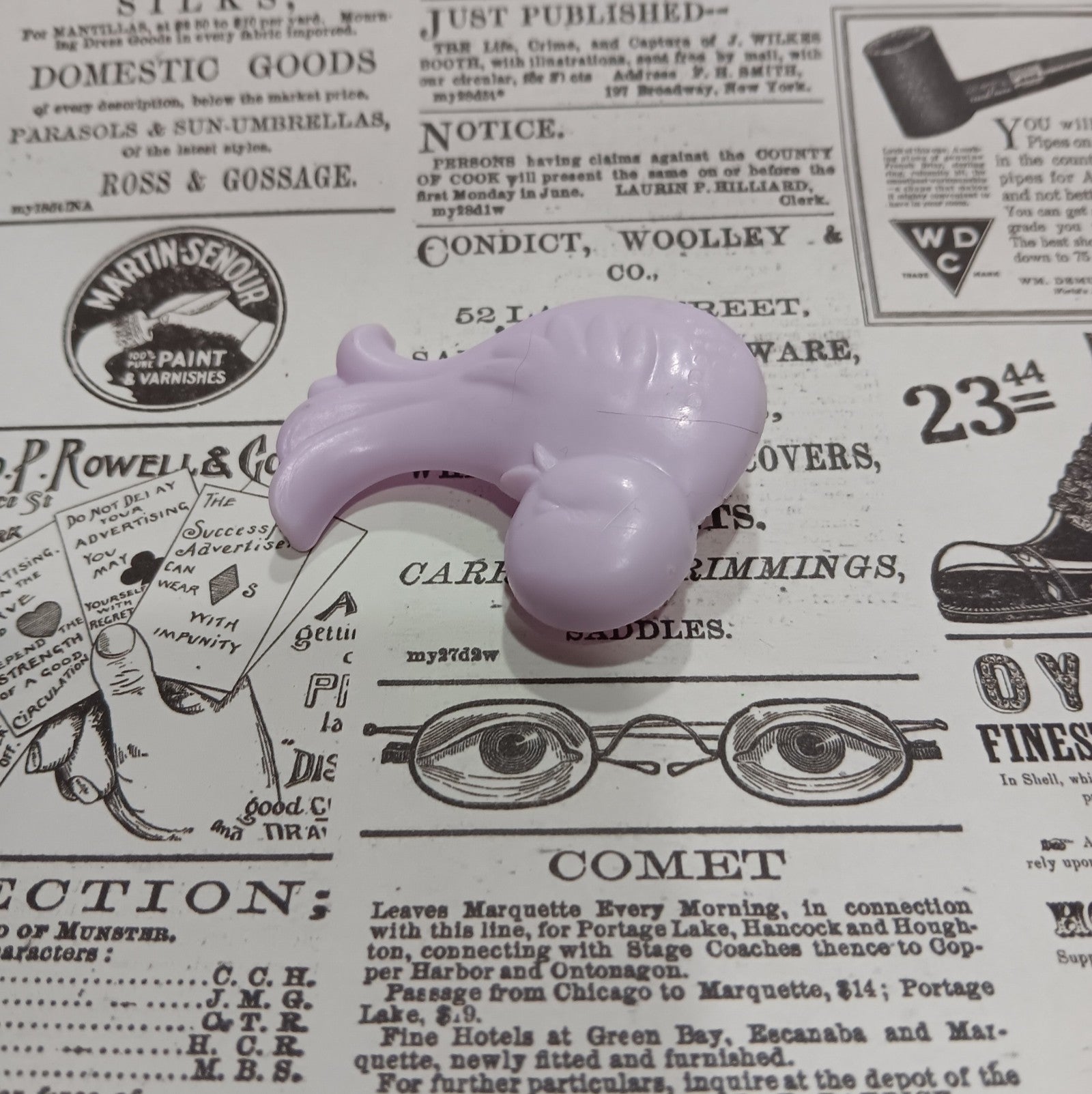Vintage My Little Pony Hippity Hop's Lavender Dove Shaped Brush