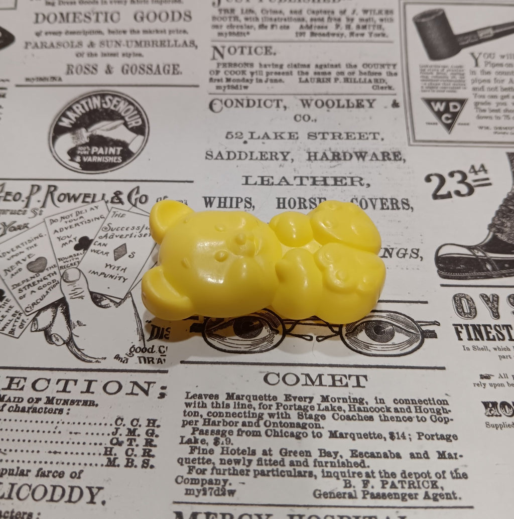 Vintage My Little Pony Newborn Twins Yellow Bear Brush