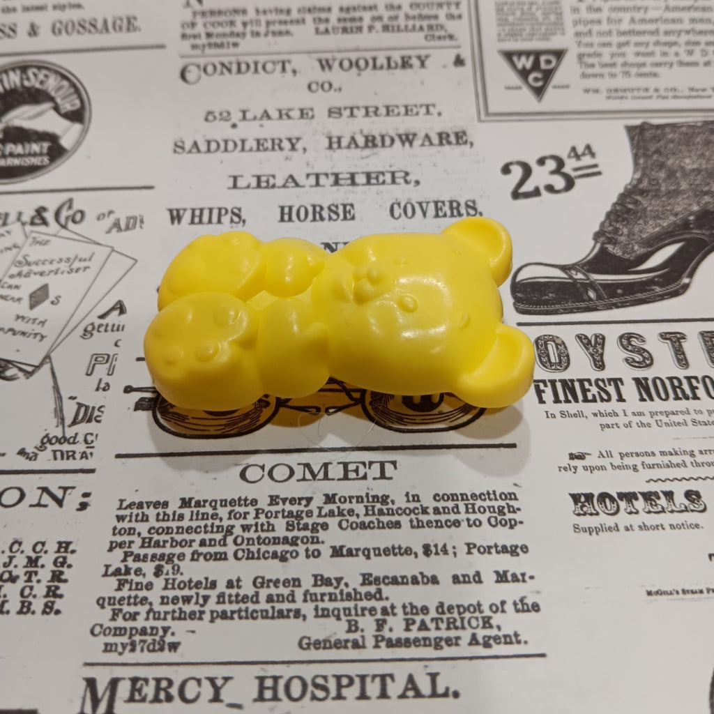 Vintage My Little Pony Newborn Twins Yellow Bear Brush