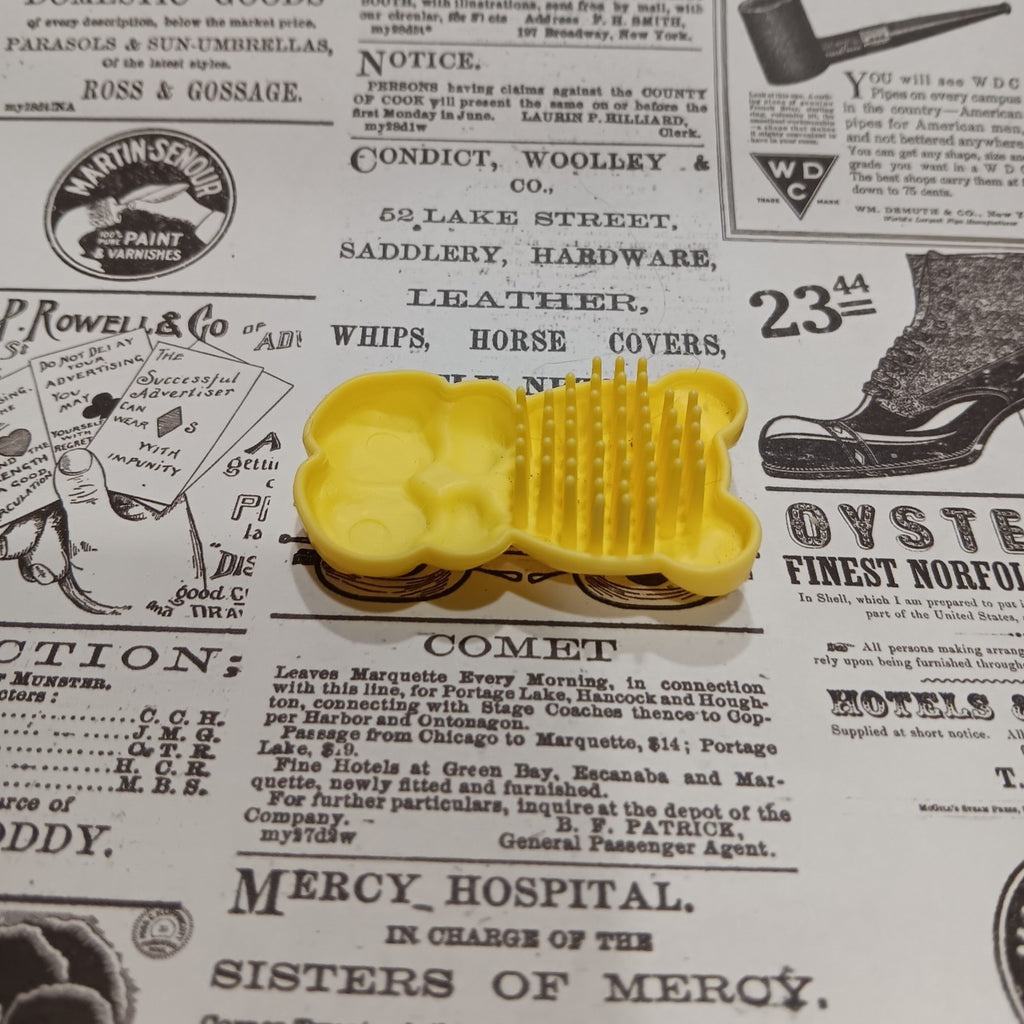 Vintage My Little Pony Newborn Twins Yellow Bear Brush