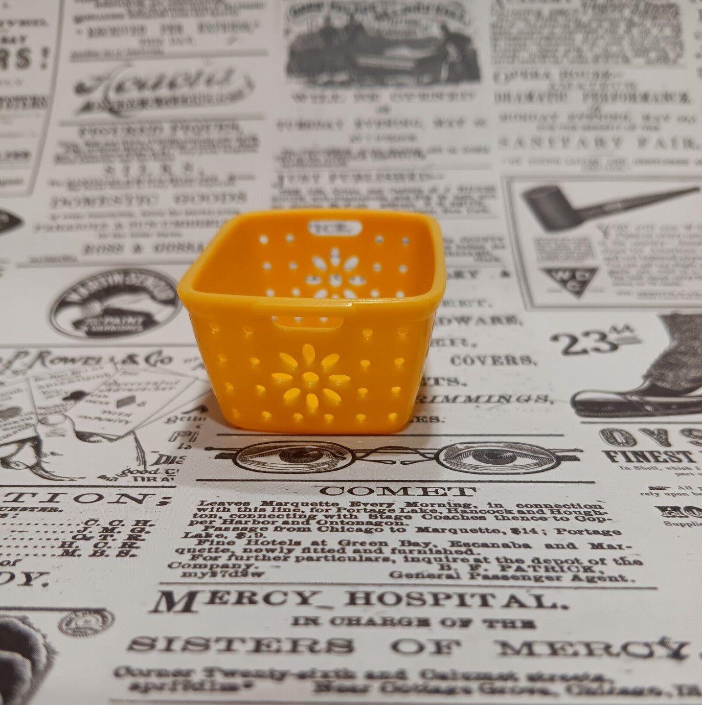 Barbie's Yellow Plastic Laundry Basket