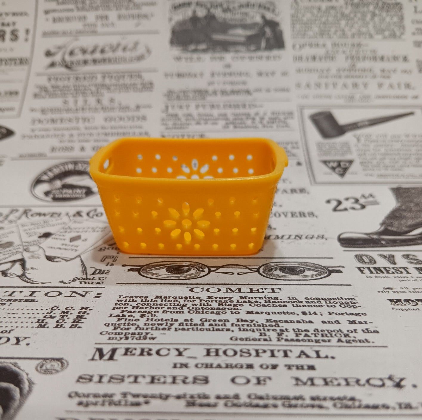 Barbie's Yellow Plastic Laundry Basket