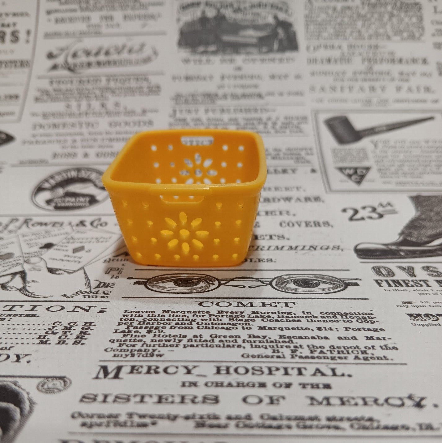 Barbie's Yellow Plastic Laundry Basket