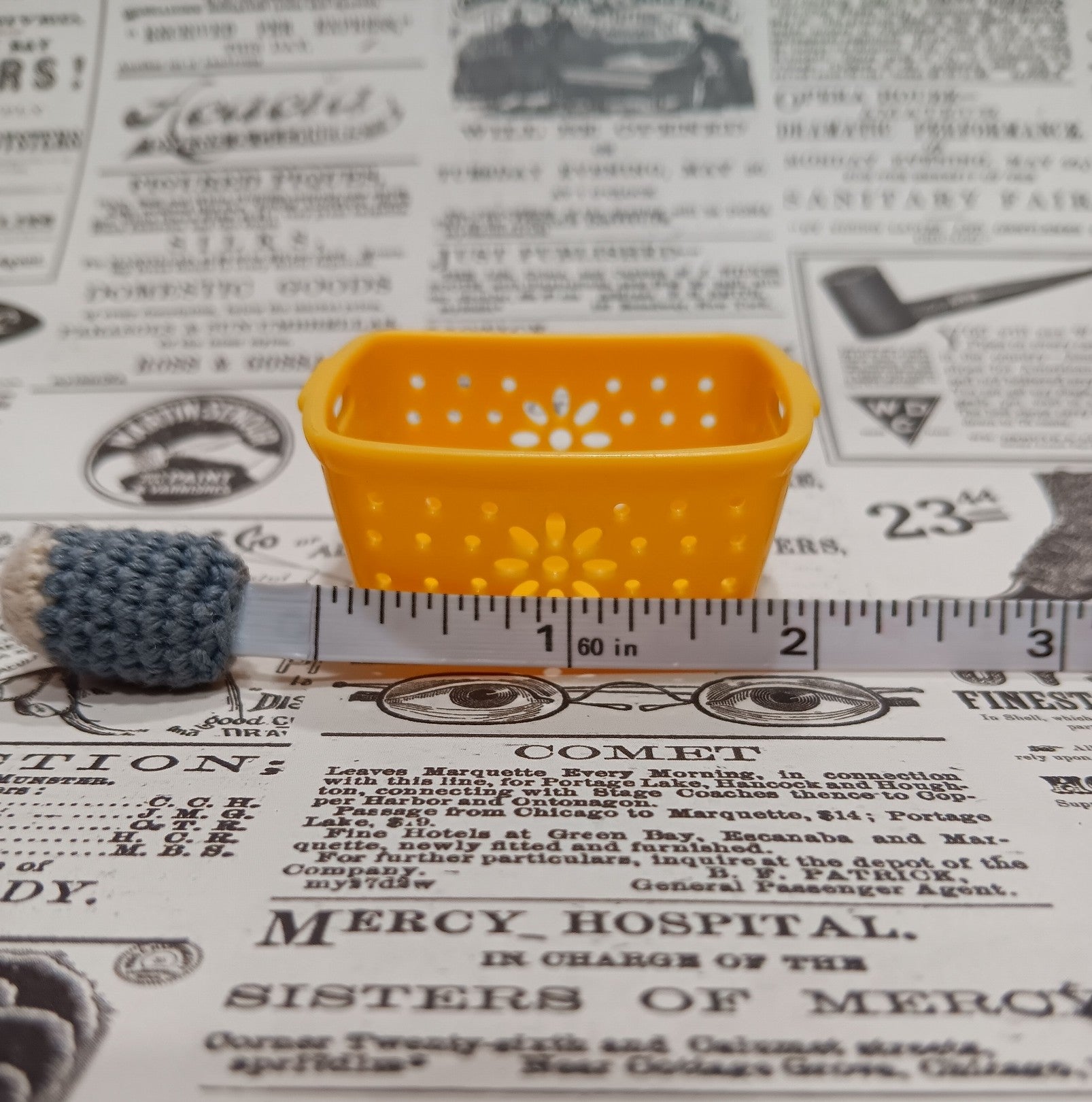 Barbie's Yellow Plastic Laundry Basket