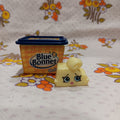 Shopkins Real Littles miniature Blue Bonnet butter with Mary Lou Blue