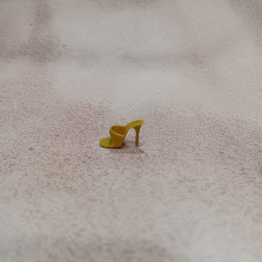 Golden Evening Mustard Yellow Open Toe Heel