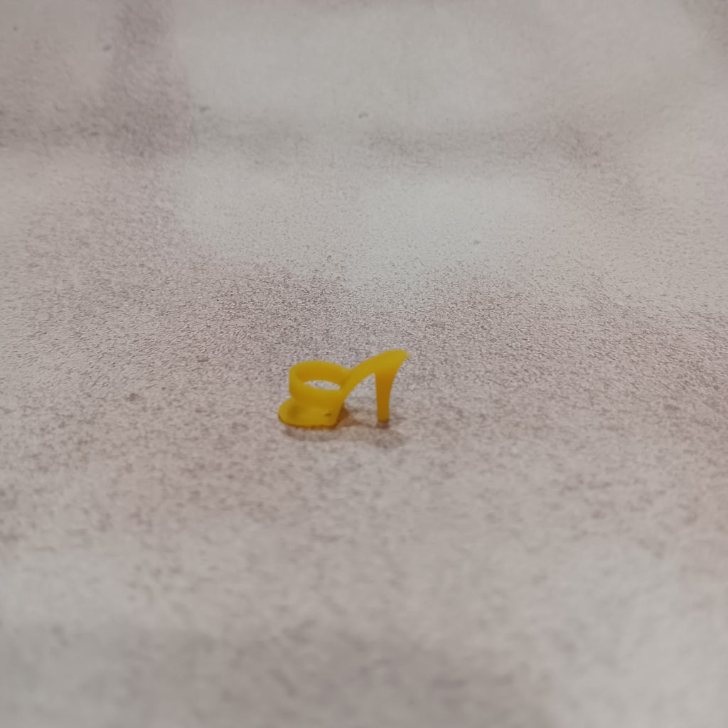 Vintage 1960's Barbie Sized Yellow open toe heel