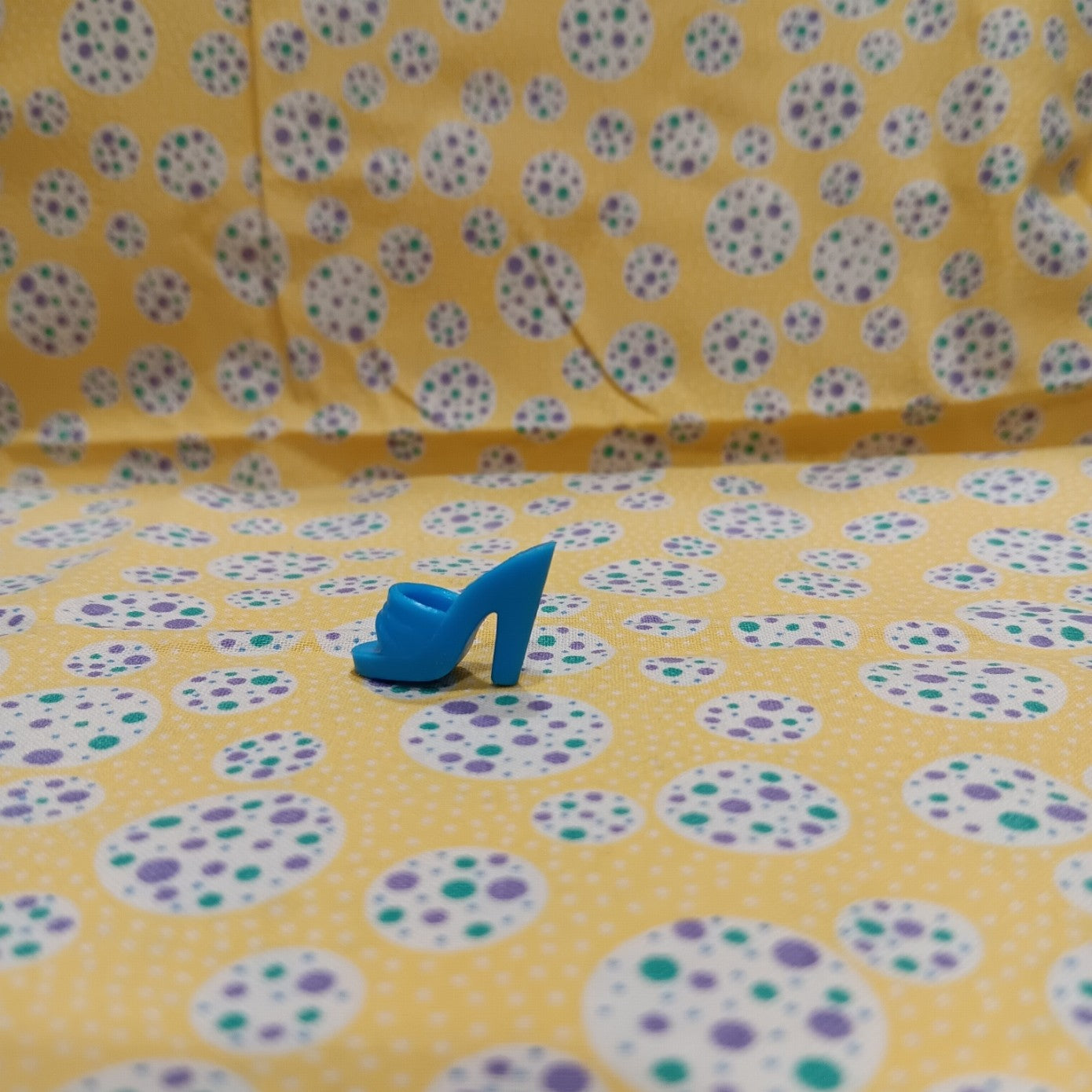 Vintage Blue Open Toe Mule Heel