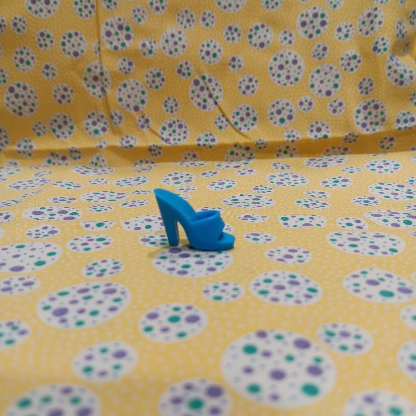 Vintage Blue Open Toe Mule Heel