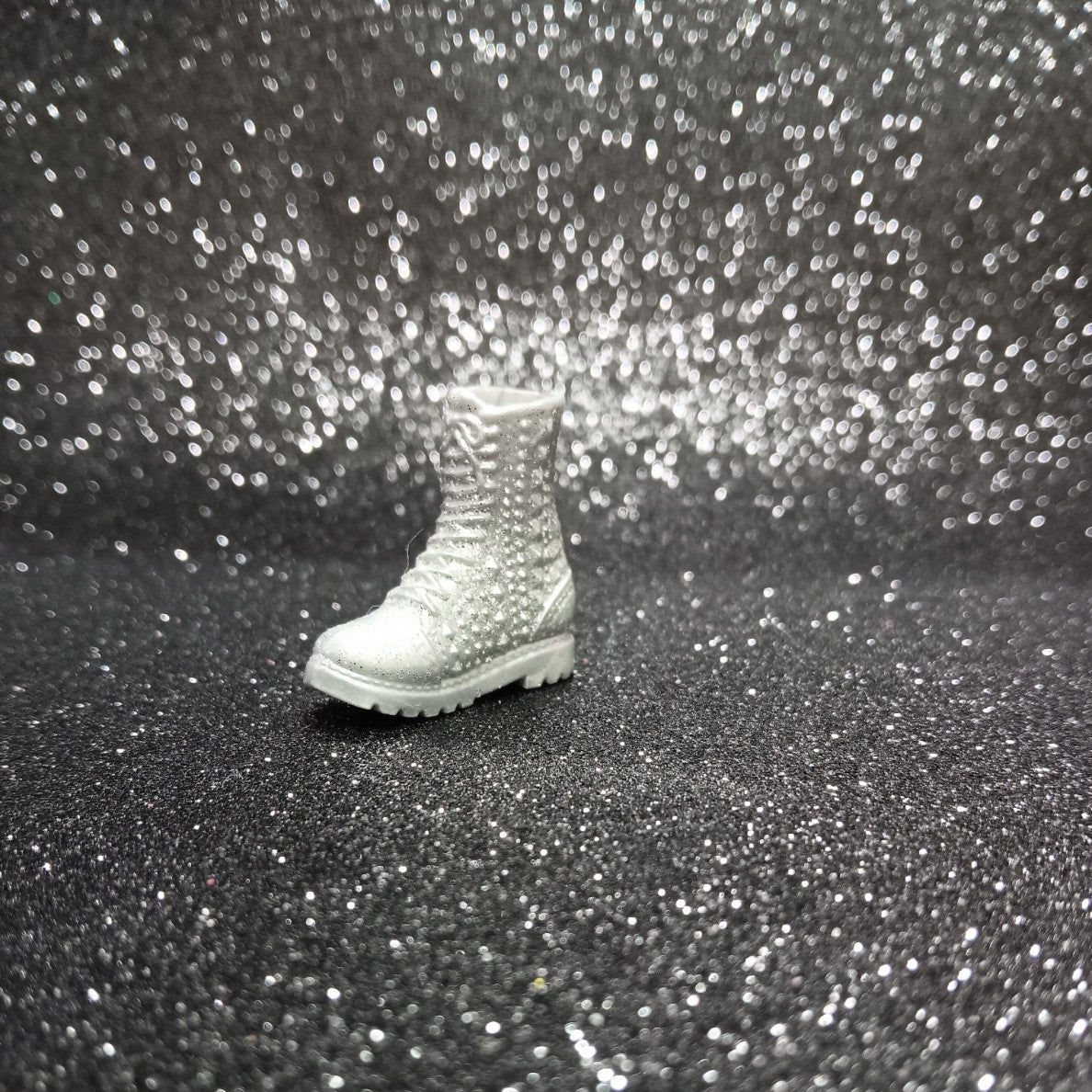 Fashionistas Barbie Silver Studded Lace up Boot