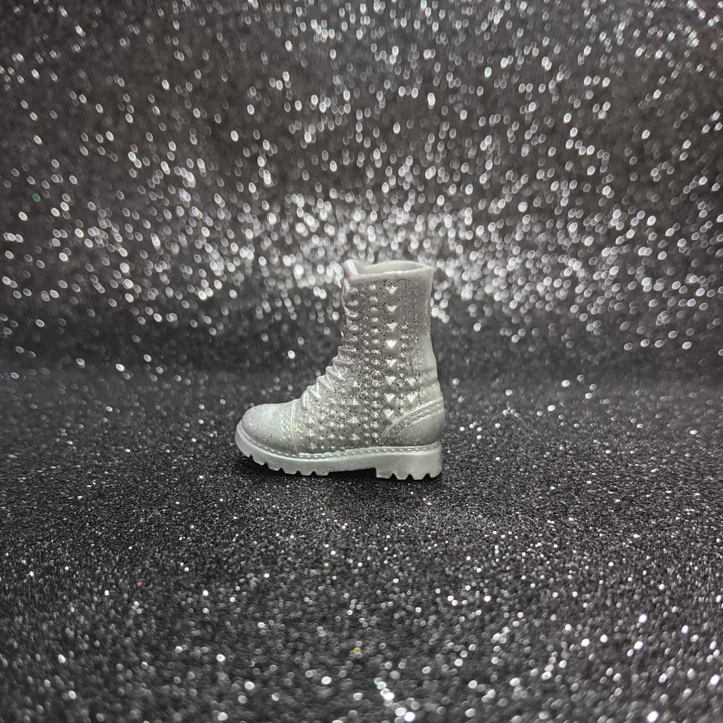 Fashionistas Barbie Silver Studded Lace up Boot