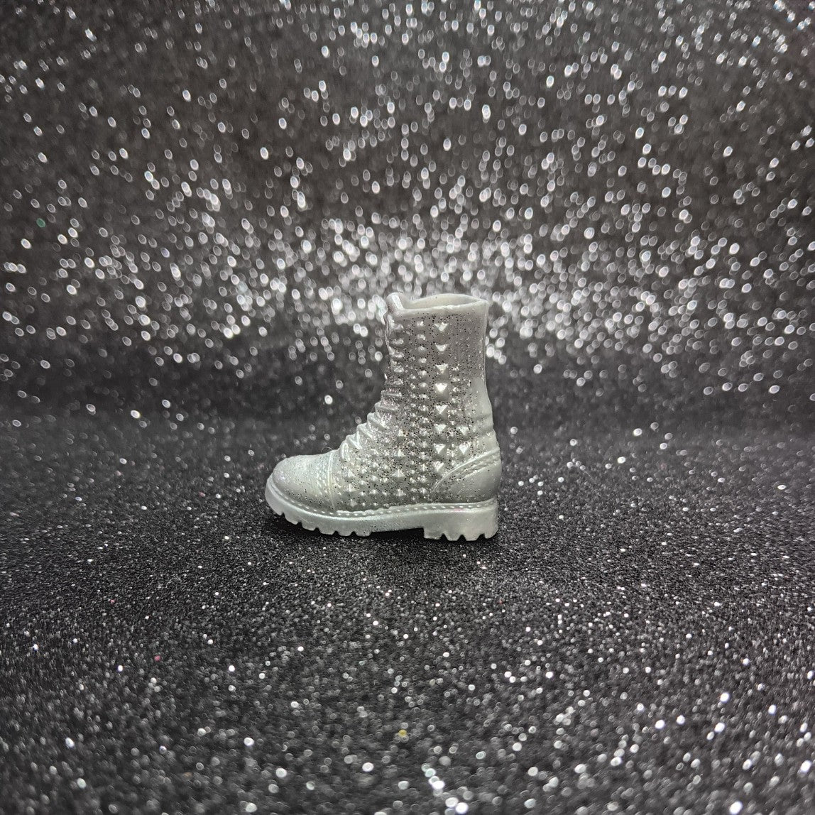 Fashionistas Barbie Silver Studded Lace up Boot