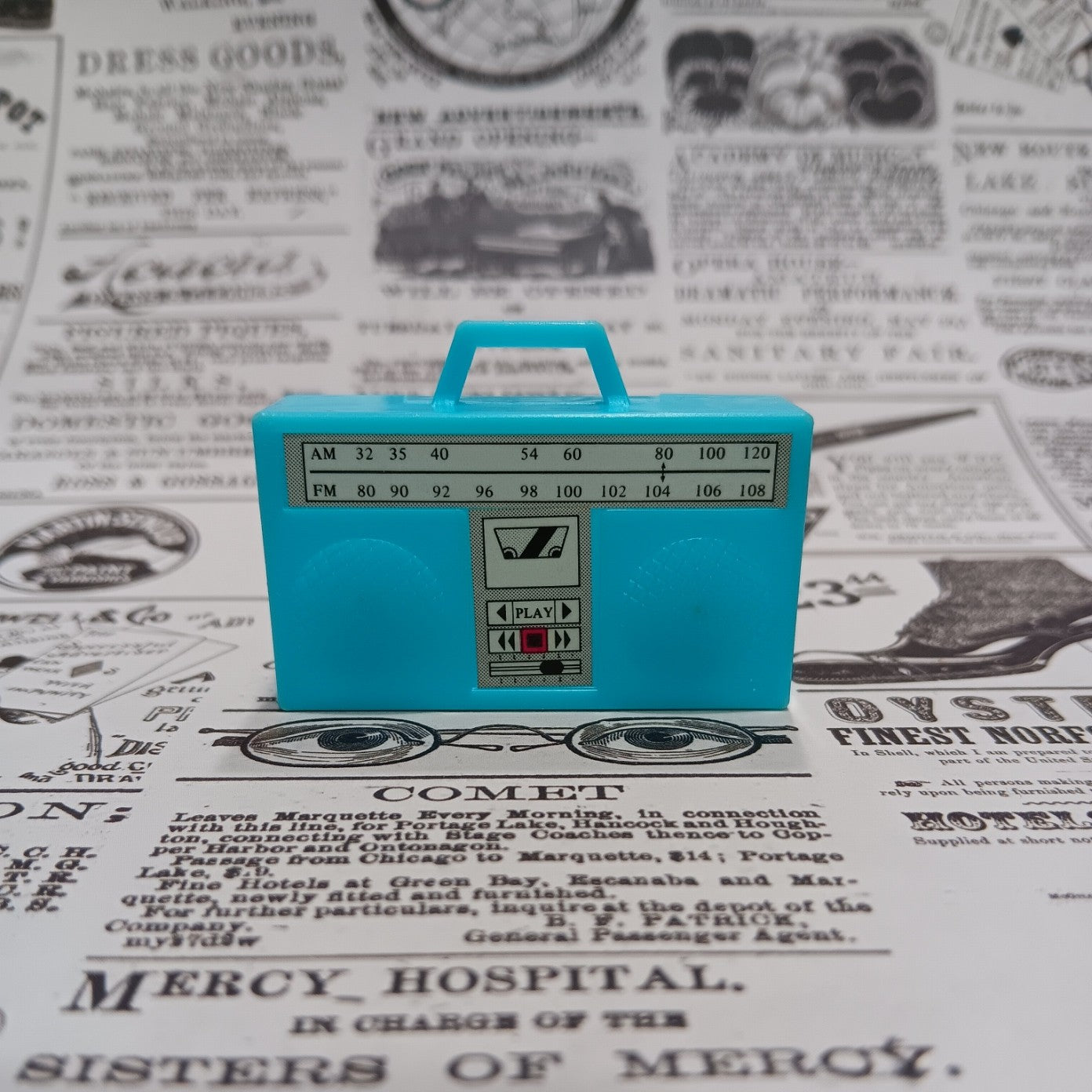 Vintage Barbie Turquoise Boom Box