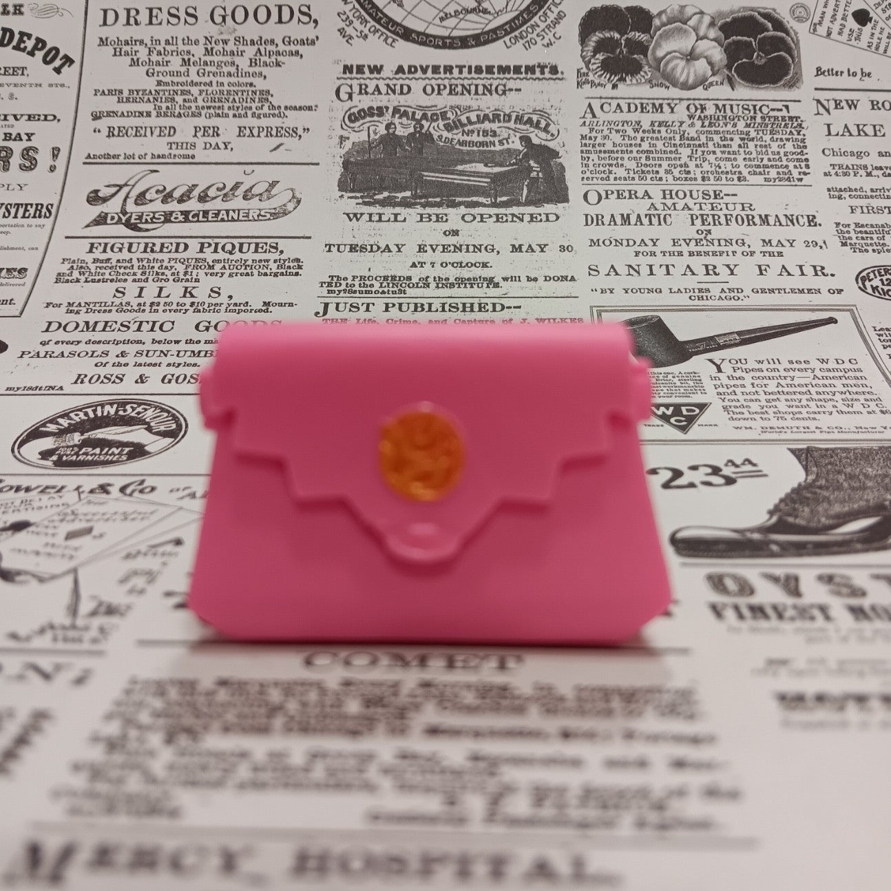 Barbie Pink Shoulder Bag with Gold Monogram