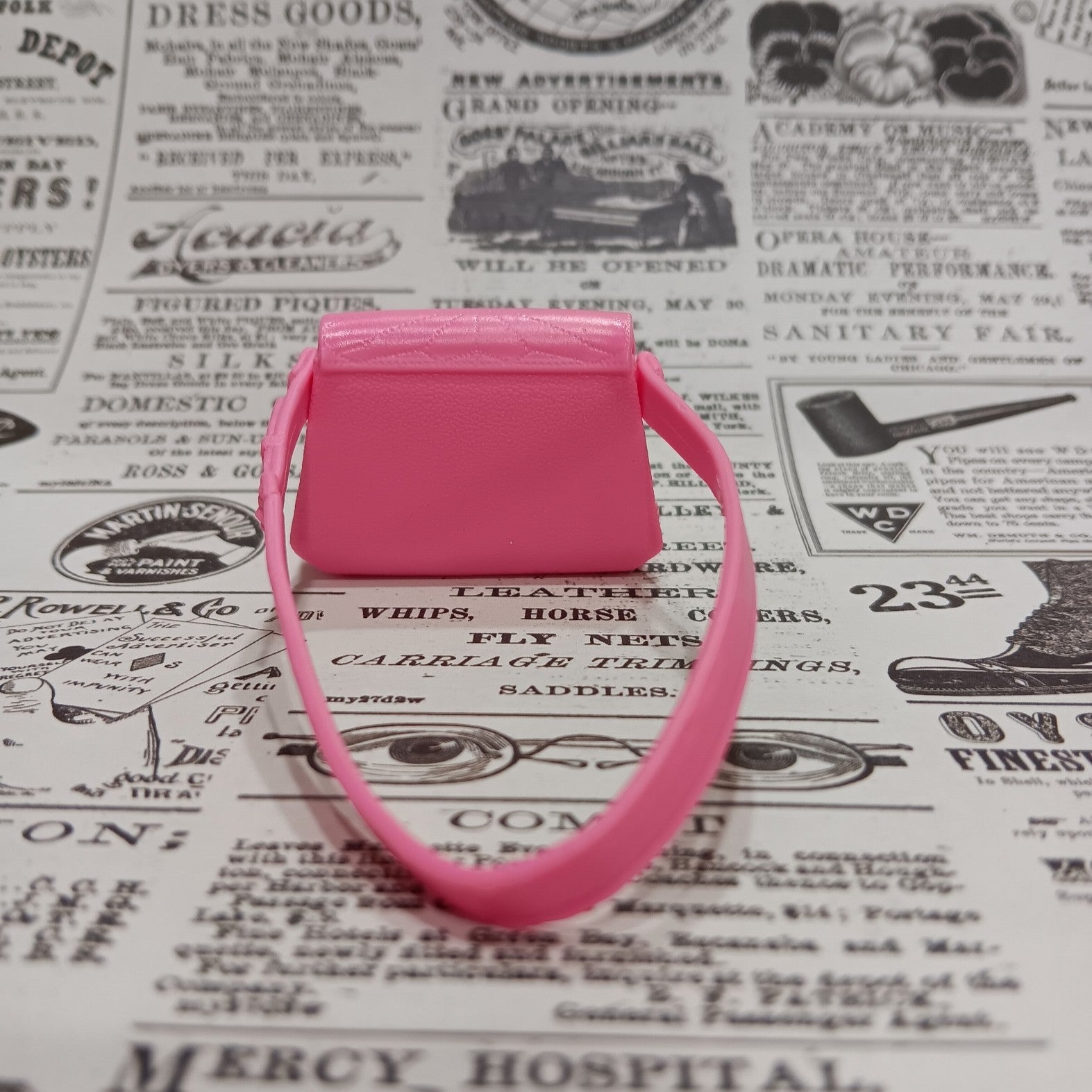 Barbie Pink Shoulder Bag with Gold Monogram