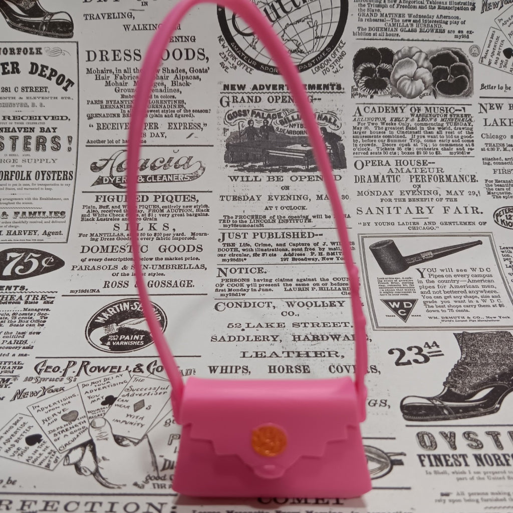 Barbie Pink Shoulder Bag with Gold Monogram
