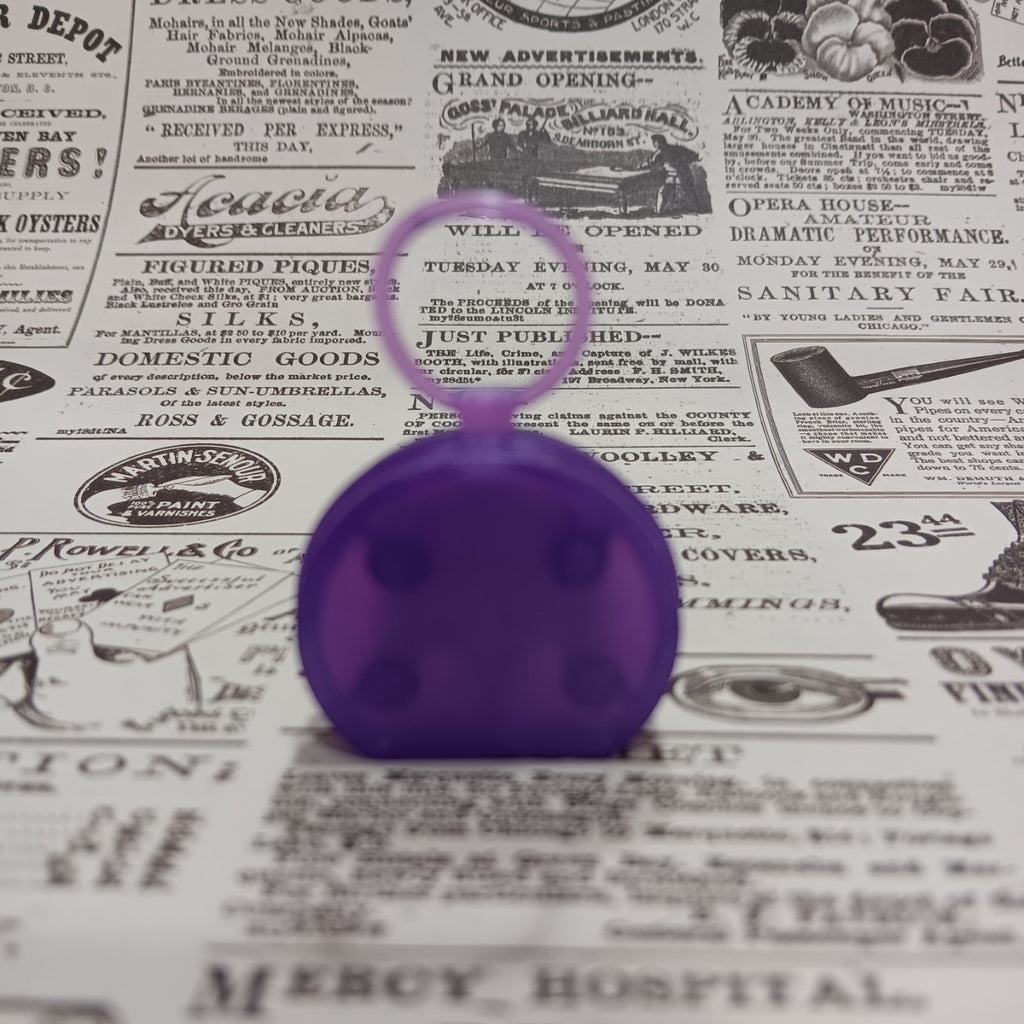 Round Purple Barbie Purse with Daisy Print Side
