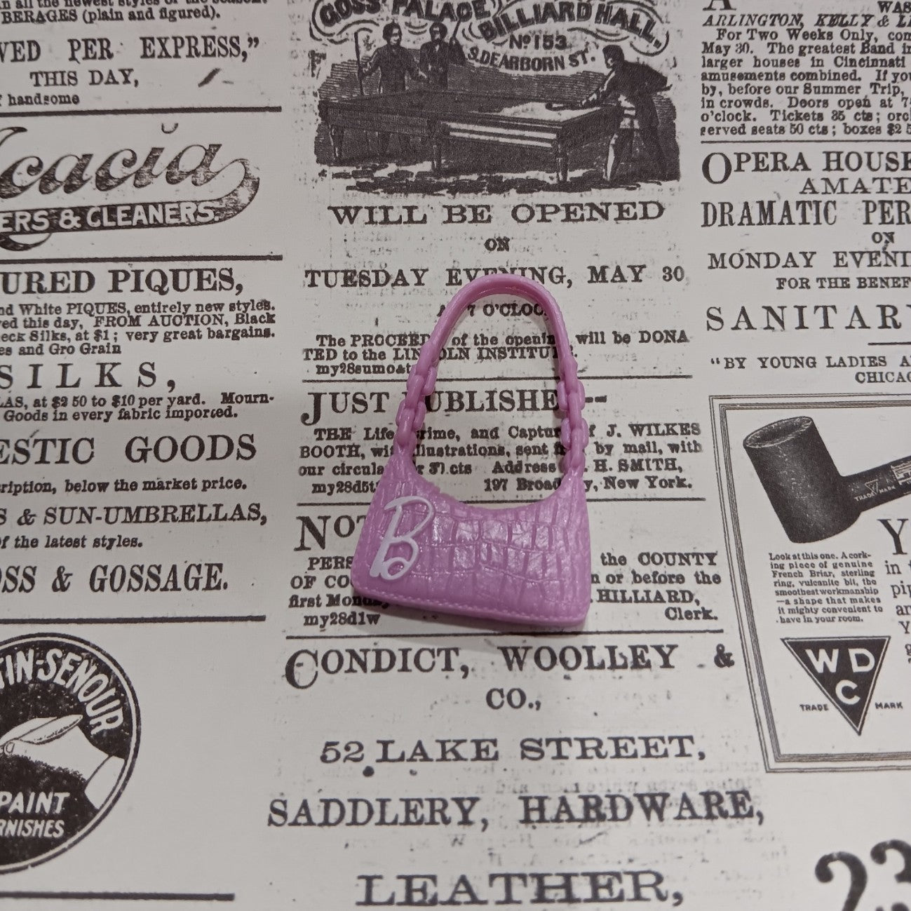 Barbie Fashion Pack Lavender Handbag with B Monogram