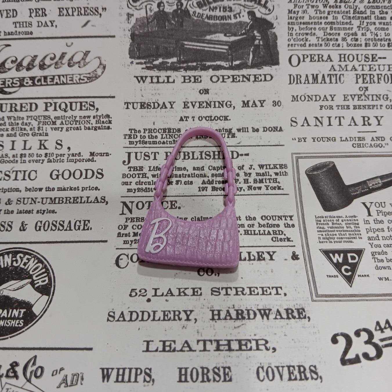 Barbie Fashion Pack Lavender Handbag with B Monogram