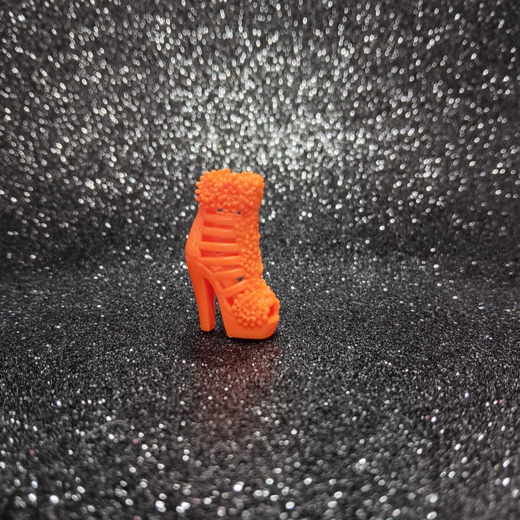 Fashionistas Orange Caged Heel with Floral Details