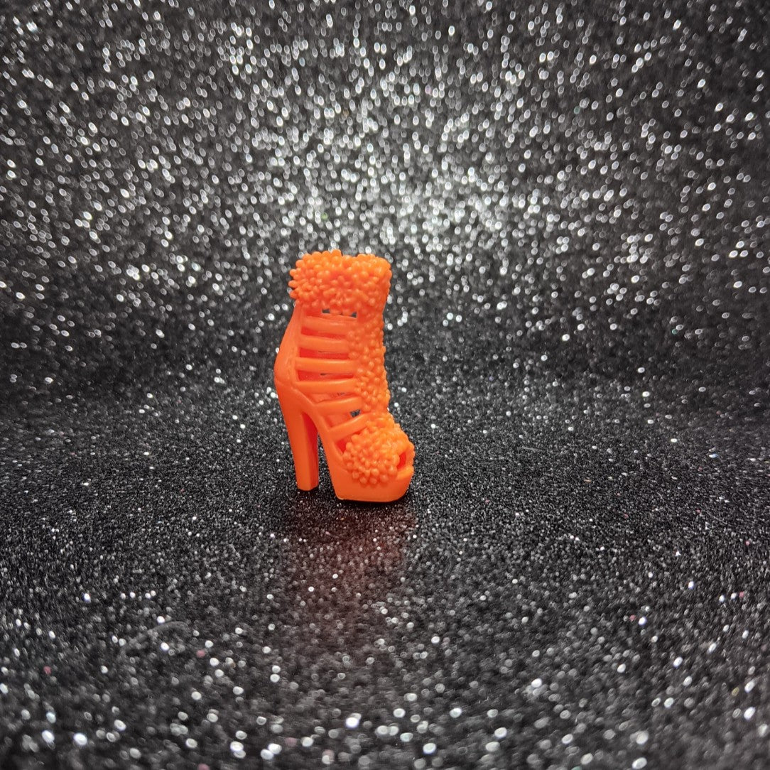 Fashionistas Orange Caged Heel with Floral Details
