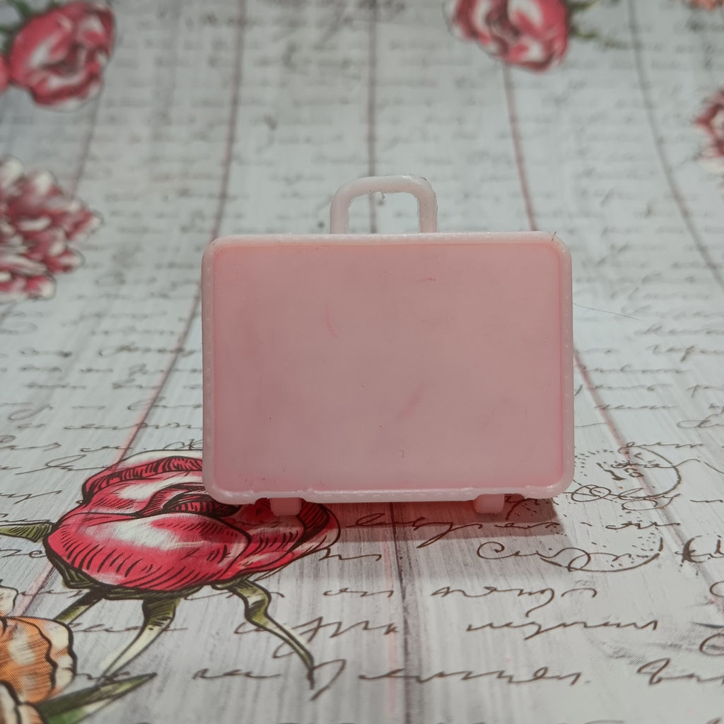 Vintage Barbie Sized Pink Plastic Suitcase