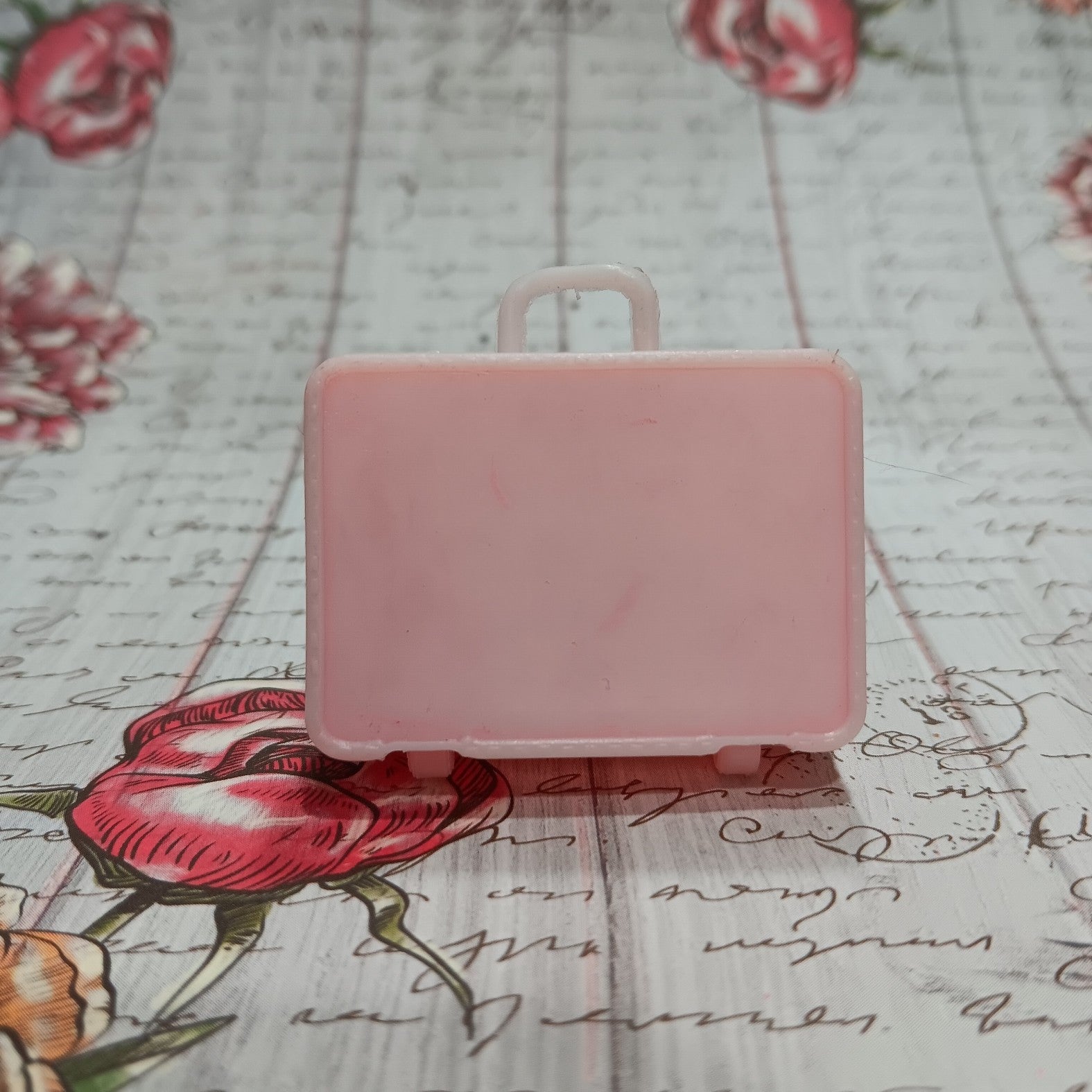 Vintage Barbie Sized Pink Plastic Suitcase