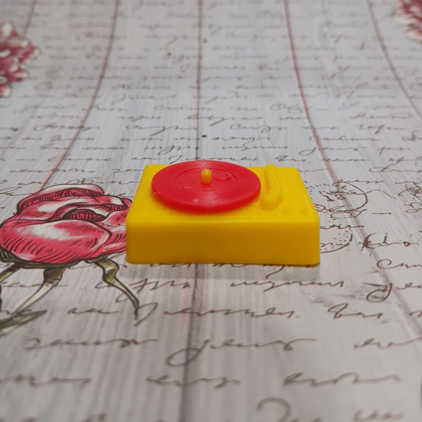 Vintage Barbie Sized Yellow Record Player