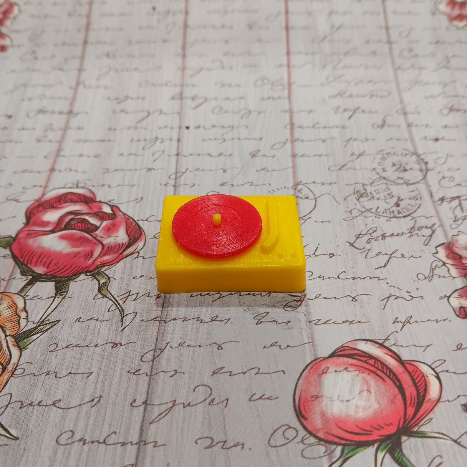 Vintage Barbie Sized Yellow Record Player
