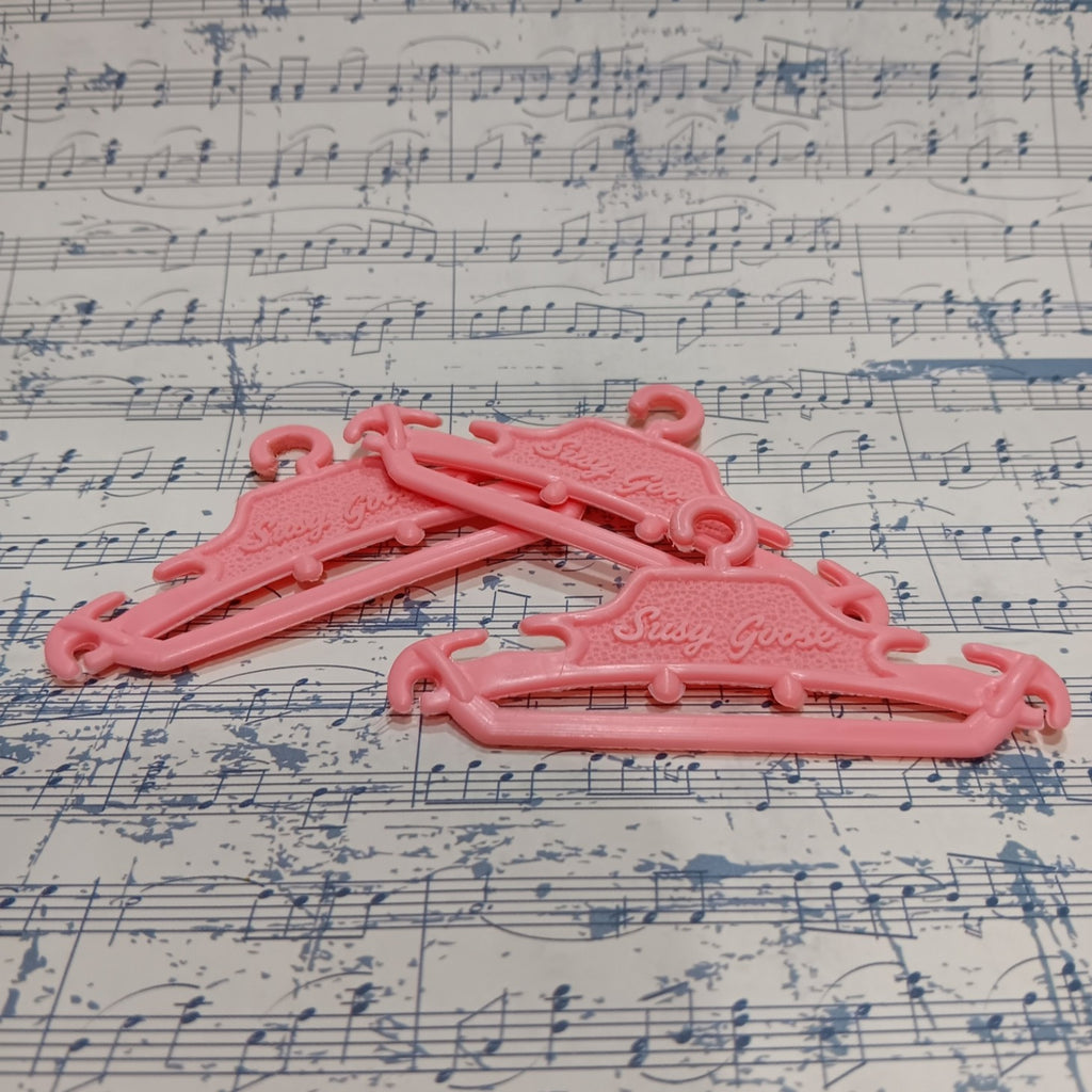 Trio of Vintage 1960's Suzy Goose Pink Hangers