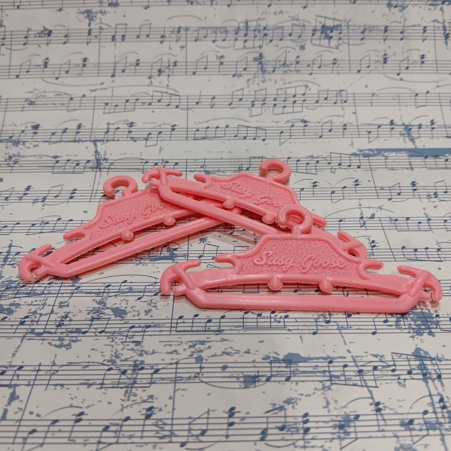 Trio of Vintage 1960's Suzy Goose Pink Hangers