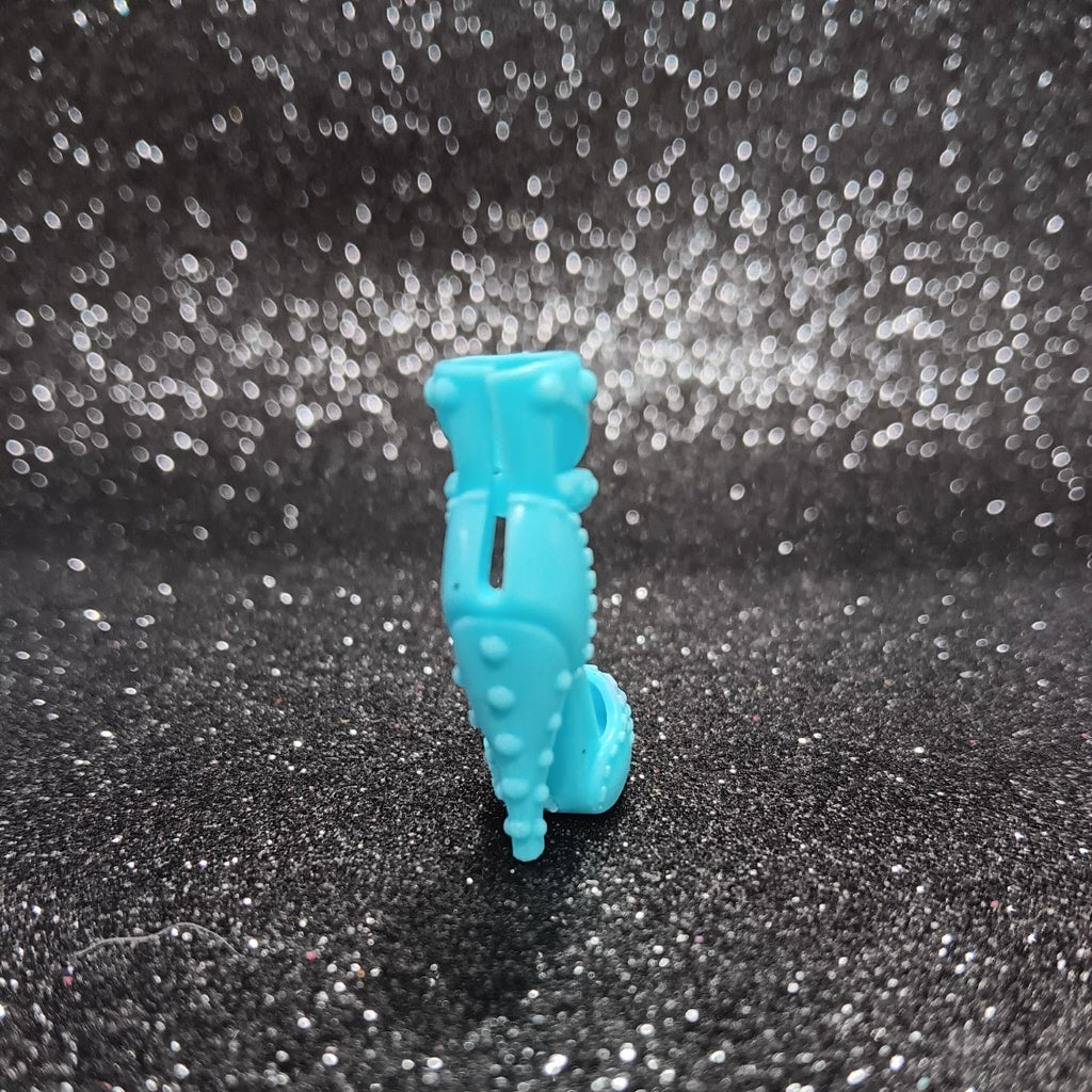 Light Blue Studded High Heel with Geometric Cut Outs