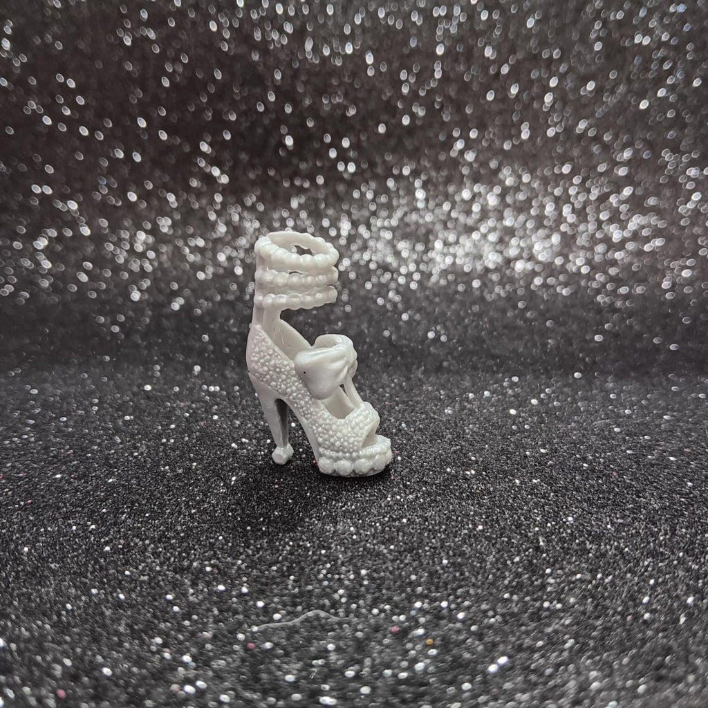 Fashionista Silver High Heel with Bow and Beaded Details